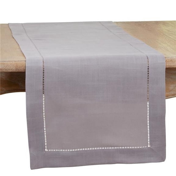 16 x 90 in. Table Runner with Hemstitched Border, Slate