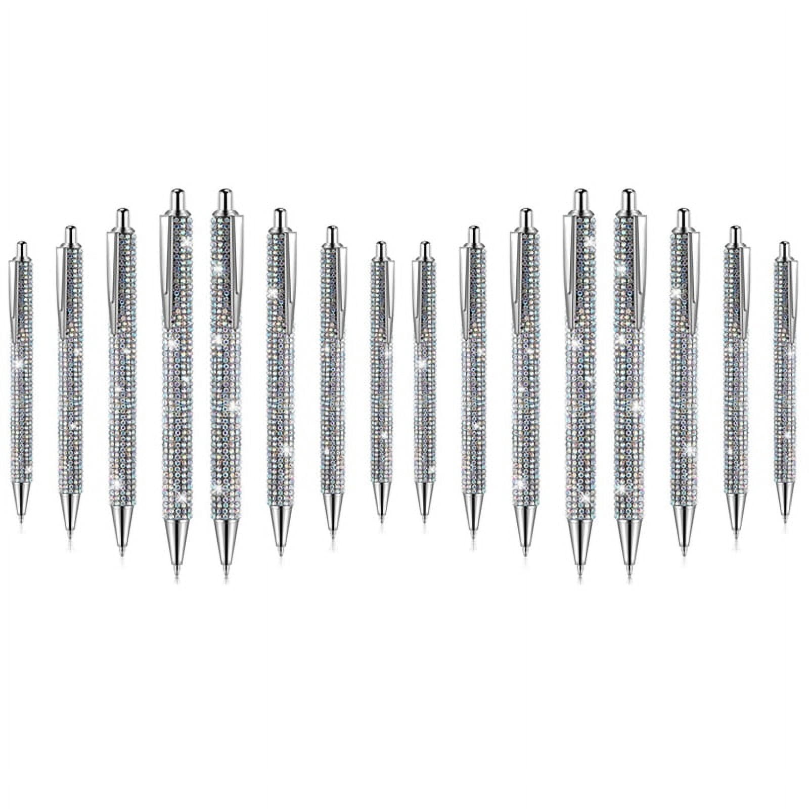 16Pcs Cute Pen Bling Diamond Pens Christmas Rhinestones Gift Metal Ballpoint Pens Fancy Sparkly Crystal Pens A