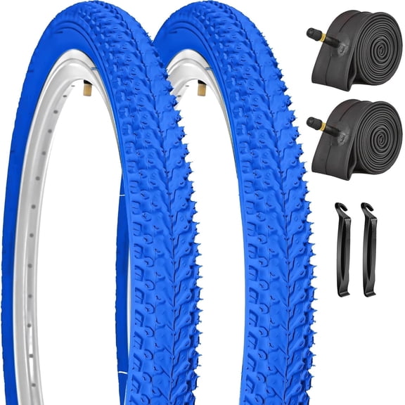 2Pack 16x1.95 Inch Bike Tires and Tubes AV 32MM Valves for Trail Urban Pavement Replacement Bicycle Tyres Compatible with 16x1.75/1.95/2.0/2.125 Wheel