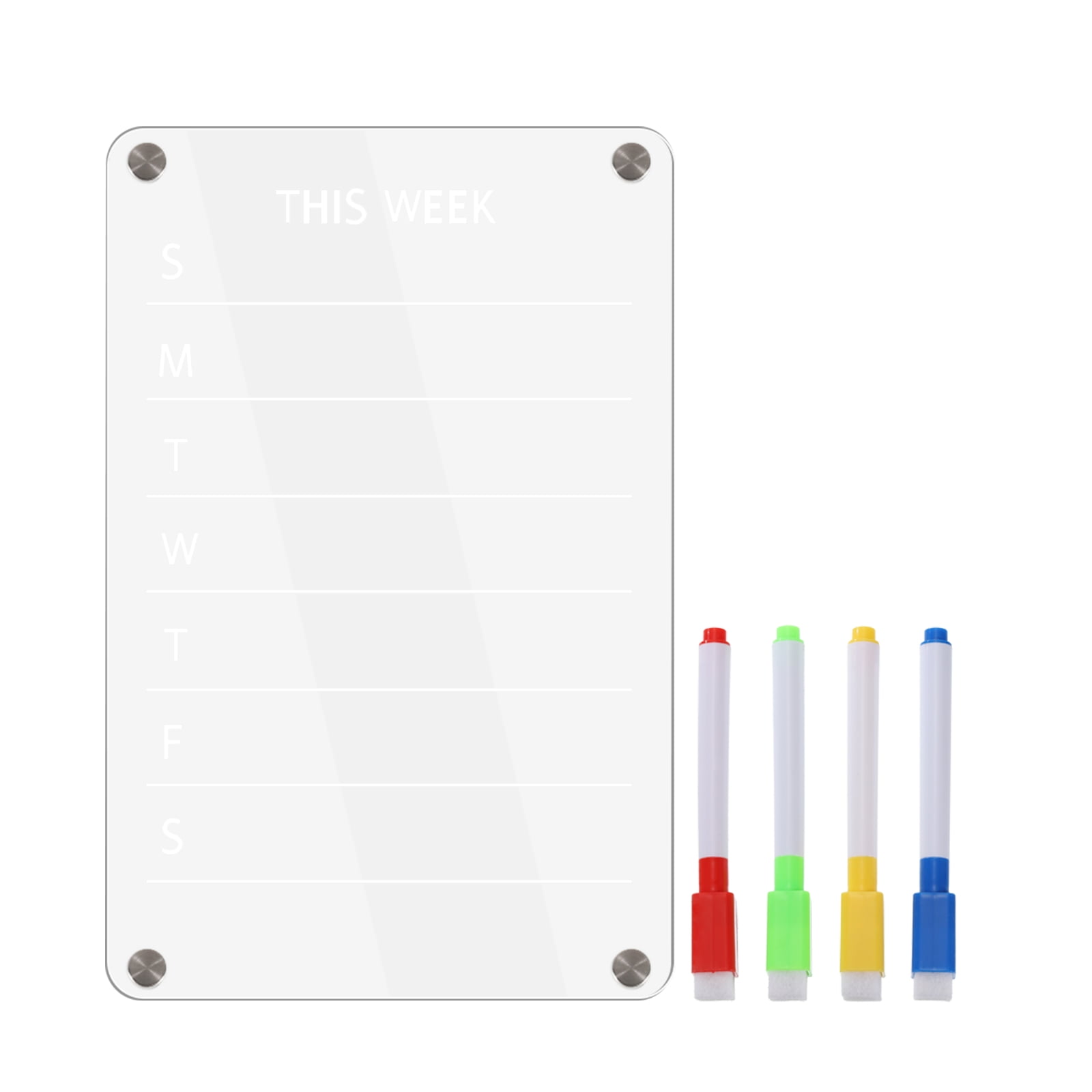 16"x12" Acrylic Calendar for Fridge, Clear Dry Erase Board