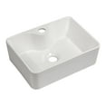 thumbnail image 1 of 16"x12" White Ceramic Rectangular Vessel Bathroom Sink, 1 of 7