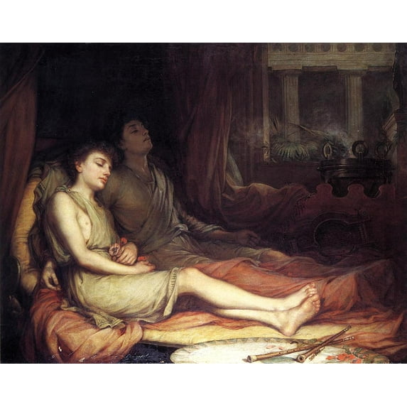 16"x13" Fine Art Quality Poster :: Gustave Courbet Sleep and His Half-Brother Death