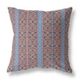 thumbnail image 1 of 16"x16" Blue And Red Zippered BroadCloth Trellis Throw Pillow, 1 of 3