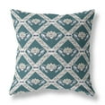 thumbnail image 1 of 16"x16" Dark Green Yellow Gray Zippered Suede Geometric Throw Pillow, 1 of 5