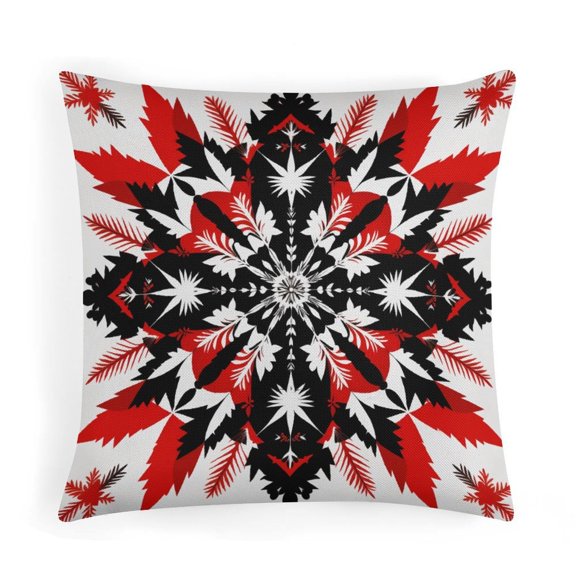 16"x16" Pillows Black And Red Plaid Snowflake Pillowcase Farm Decorations Pillow Case Christmas Holiday Throw Pillows Home Decoration for Sofa Couch Living Bed Room