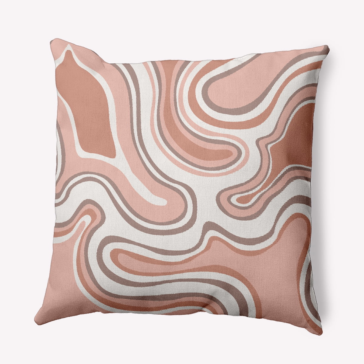 16"x16" Simply Daisy Agate Poly Indoor/Outdoor Pillow, Brick Qty 1
