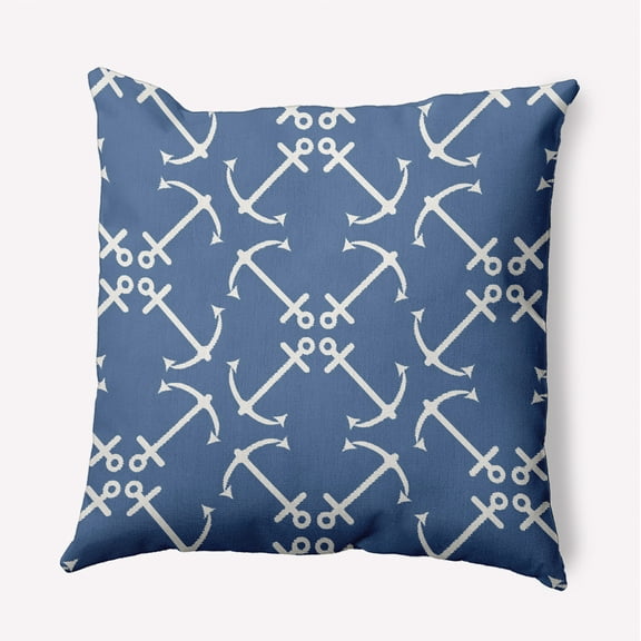 16"x16" Simply Daisy Anchors Up Poly Accent Pillow, Blue Qty 1