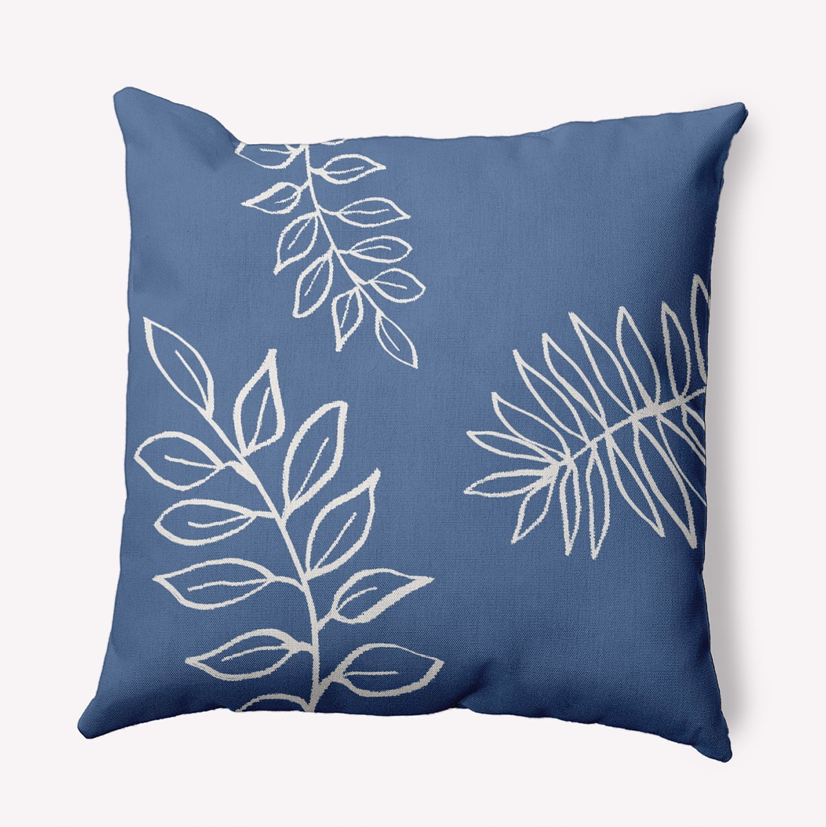 16"x16" Simply Daisy Fern Leaves Poly Accent Pillow, Blue Qty 1