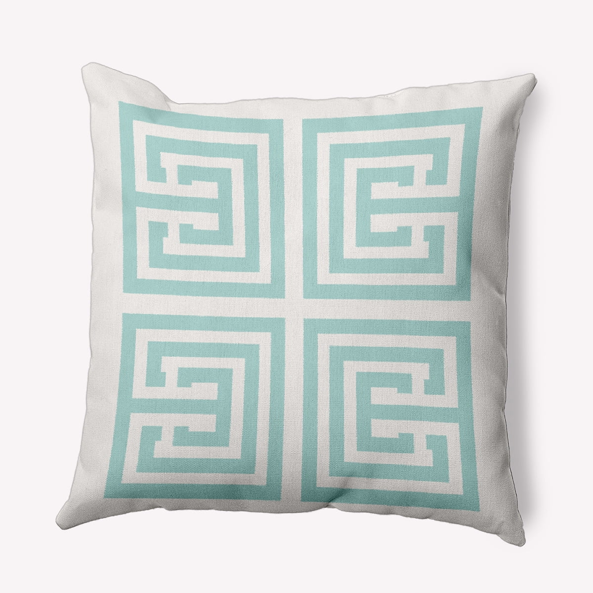 16"x16" Simply Daisy Greek Key Poly Accent Pillow, Blue Qty 1