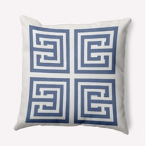 16"x16" Simply Daisy Greek Key Poly Indoor/Outdoor Pillow, Blue Qty 1