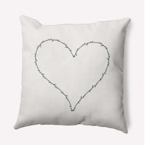 16"x16" Simply Daisy Hugs & Kisses Heart Poly Indoor/Outdoor Pillow, Black-White Qty 1
