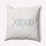 16"x16" Simply Daisy Modern XOXO Poly Accent Pillow, Blue Qty 1