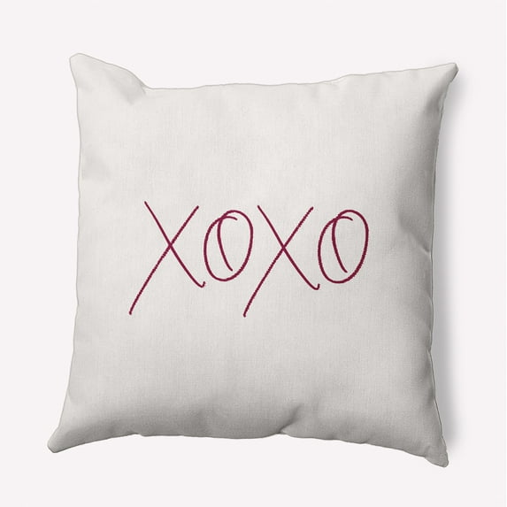 16"x16" Simply Daisy Modern XOXO Poly Accent Pillow, Magenta Qty 1