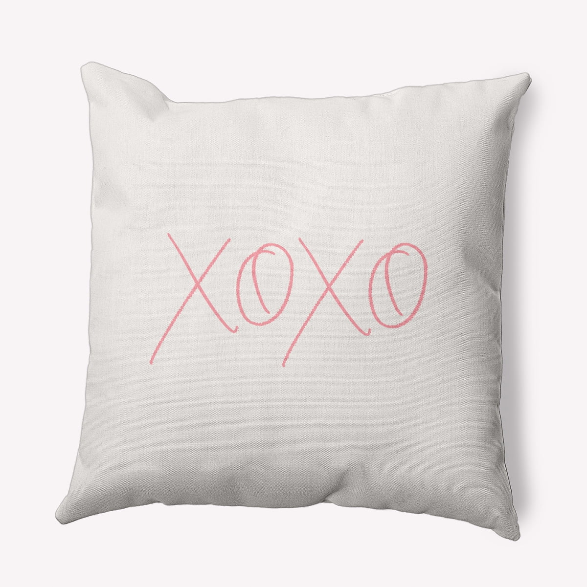 16"x16" Simply Daisy Modern XOXO Poly Indoor/Outdoor Pillow, Pink Qty 1