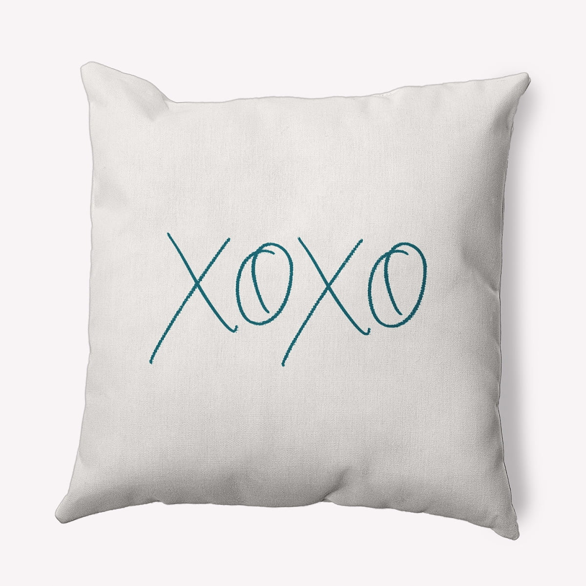 16"x16" Simply Daisy Modern XOXO Poly Indoor/Outdoor Pillow, Teal Qty 1