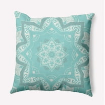 16"x16" Simply Daisy Shawl Poly Accent Pillow, Blue Qty 1