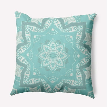 16"x16" Simply Daisy Shawl Poly Accent Pillow, Blue Qty 1