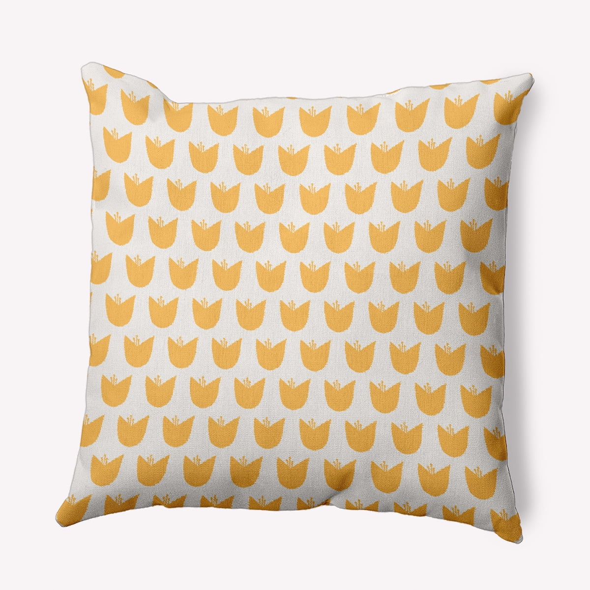16"x16" Simply Daisy Simple Tulip Design Poly Accent Pillow, Yellow Qty 1