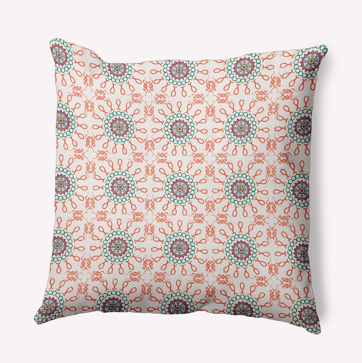 16"x16" Simply Daisy Sun Tile Poly Indoor/Outdoor Pillow, Orange Qty 1