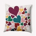 thumbnail image 1 of 16"x16" Simply Daisy Valentines Hearts All Around Poly Indoor/Outdoor Pillow, Magenta Qty 1, 1 of 5