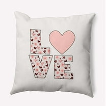 16"x16" Simply Daisy Valentines LOVE with Flowers Poly Accent Pillow, Silver Qty 1