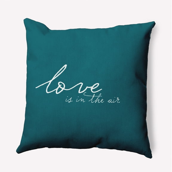 16"x16" Simply Daisy Valentines Love in the Air Poly Accent Pillow, Teal Qty 1