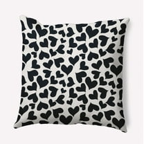 16"x16" Simply Daisy Valentines Patterned Hearts Poly Accent Pillow, Black-White Qty 1