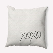16"x16" Simply Daisy Valentines XOXO with Hearts Poly Accent Pillow, Black-White Qty 1