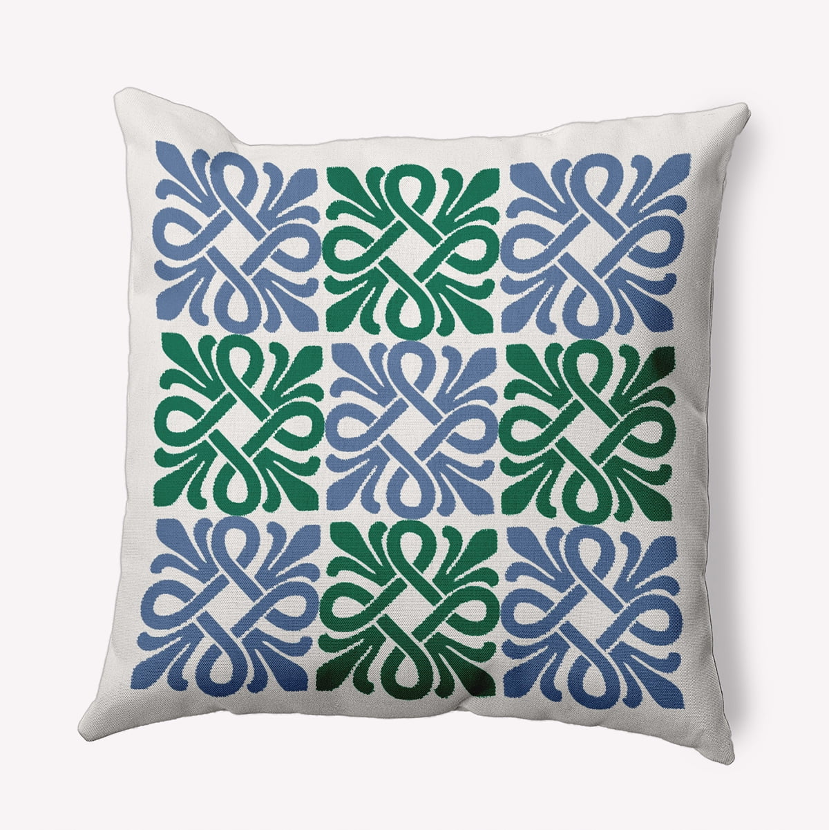 16"x16" Square Simply Daisy Tiki Square Poly Indoor/Outdoor Pillow, Meadow Green Qty 1