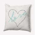 thumbnail image 1 of 16"x16" Square Simply Daisy Valentines Love, Hugs & Kisses Poly Indoor/Outdoor Pillow, Blue Qty 1, 1 of 5