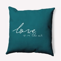 16"x16" Square Simply Daisy Valentines Love in the Air Poly Indoor/Outdoor Pillow, Teal Qty 1