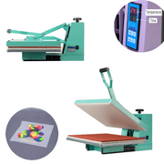 16x24 Professional Manual Clamshell Heat Press Machine - 2000W, 110V, Slide-Out Base, 0-500 F, Adjustable Pressure & Timer - Ideal for T-Shirt, Sublimation, and HTV Transfers