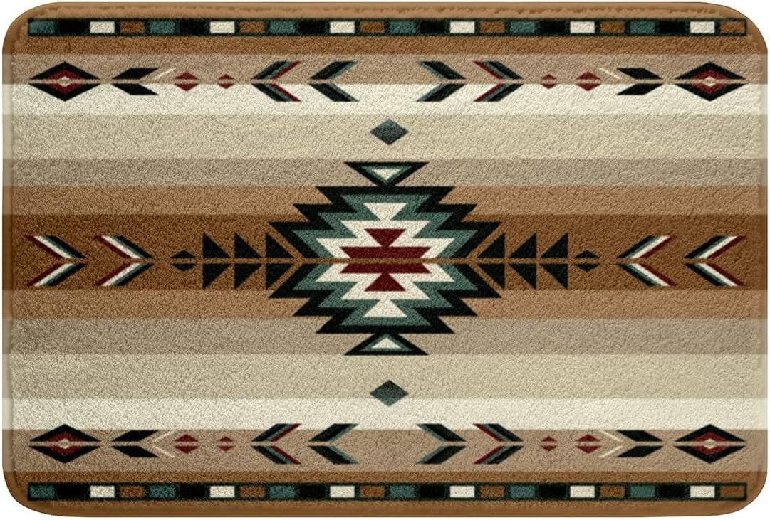 16"x24" Southwest Native Design Bath Mats for Bathroom Girls Geometric