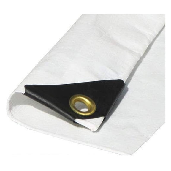 16'x30' 12 mil White Tarp Extra Heavy Duty 3 Ply Reinforced Canopy 6 oz 3 Layer (Finished Size 15'.6 x 29'.6)
