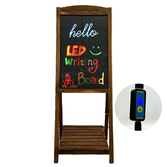 16''x44''Flashing Writing Sign Board, Write-On Board, LED Lighting, Free Standing Sign Board