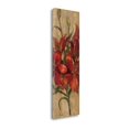 thumbnail image 1 of 16"x47" Vivid Red Lily On Gold By Silvia Vassileva- on Canvas Fabric Multi-Color, 1 of 2