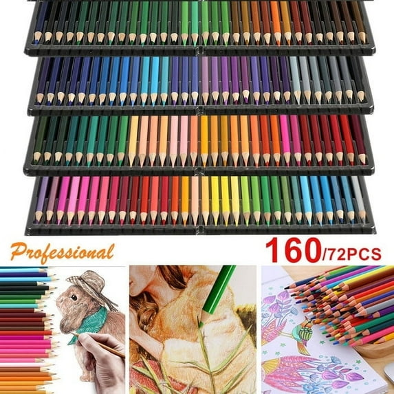 160/72pcs Color Colored Pencils Vibrant Sketch Painting Drawing Pre-sharpened for Art Students Professionals