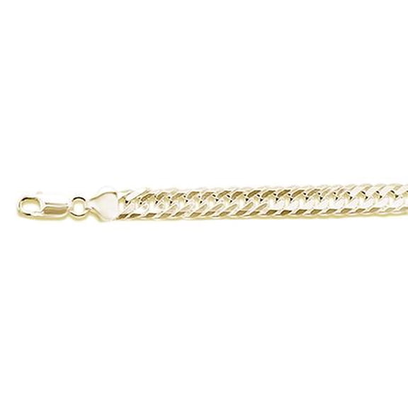 160 9.2MM DOUBLE Link Yellow gold plated .925 Sterling Silver Chain 9 inches