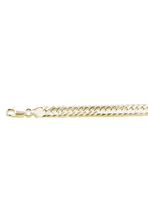 160 9.2MM DOUBLE Link Yellow gold plated .925 Sterling Silver Chain 9 inches