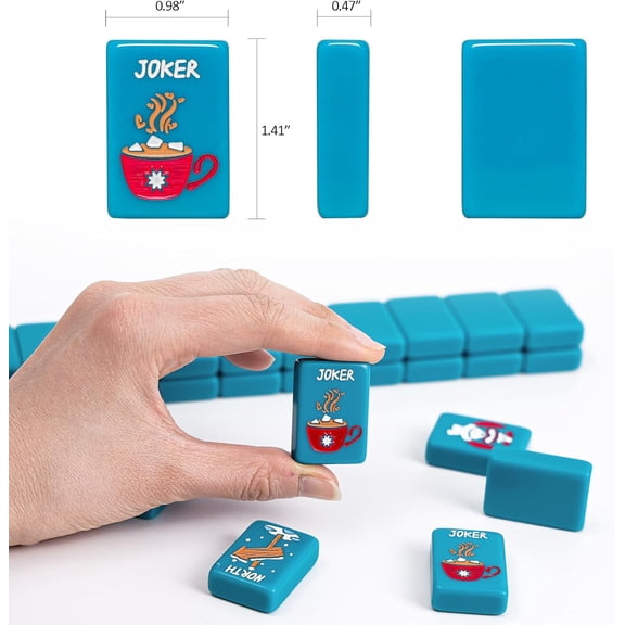 160 Acrylic American Engraved Mahjong Game Set, with White Carrying Bag and Accessories Mahjong Tiles