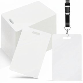 160 Count CR80 30 Mil PVC Blank ID Badge Cards, Credit Card Size, Vertical Slot Punch