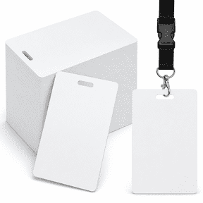 160 Count CR80 30 Mil White PVC Blank ID Badge Cards, Vertical Slot Punch