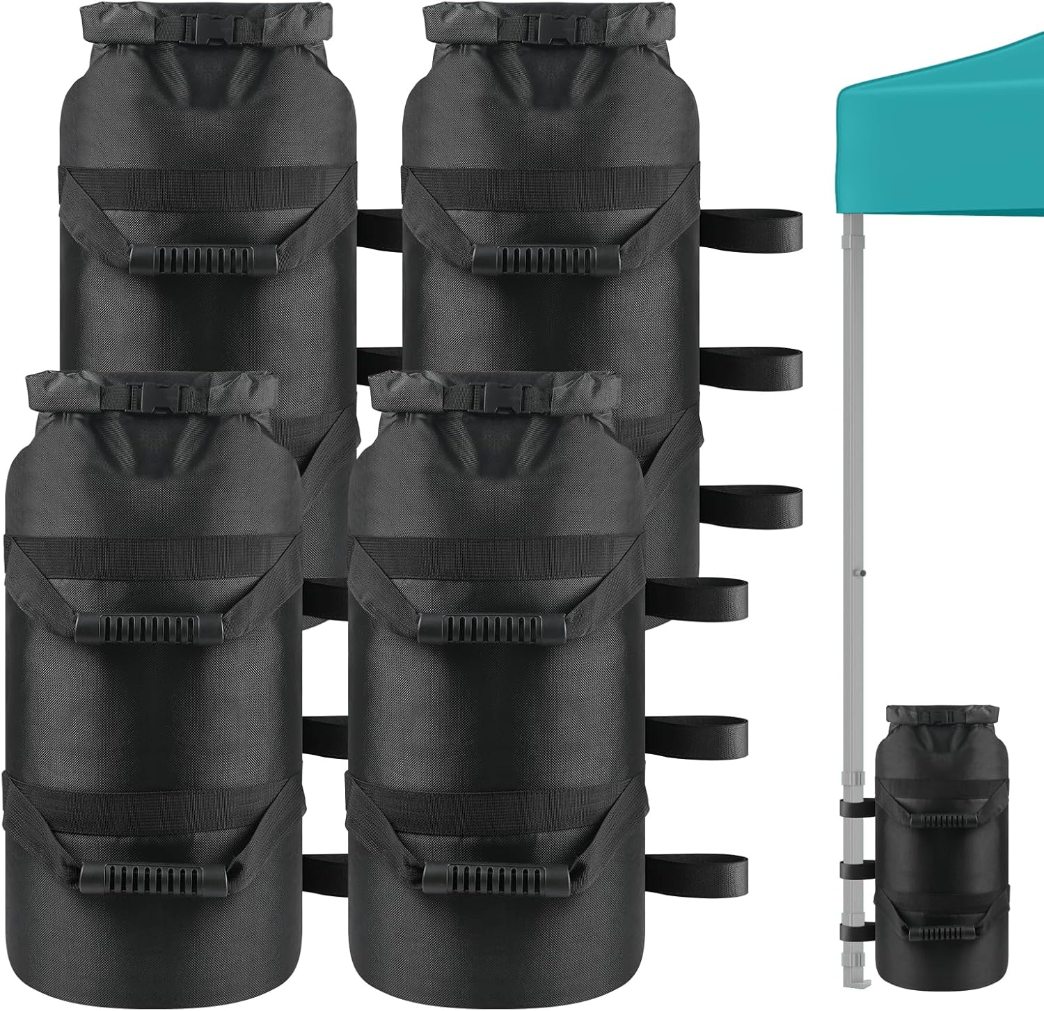 Esmorah 4-Pack Canopy Sand Bags - 160 LB Total Capacity Heavy Duty Tent Weights For Outdoor Events