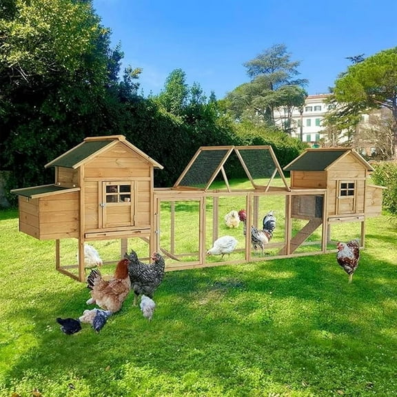 160" Large Duck Chicken Coop Waterproof Outdoor Hen House for 6-8 Chickens With Nesting Box And Run Box