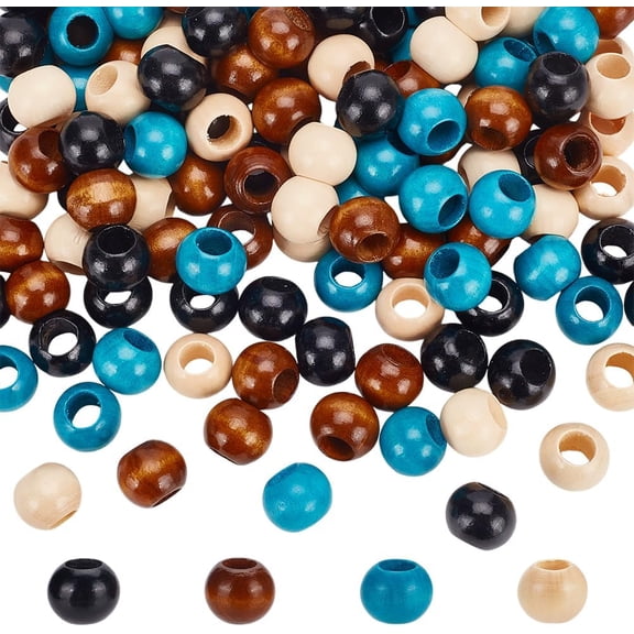 160 PCS 10mm Hole Large Hole Wooden Beads 0.78inch in Diameter 16mm Thick 4 Colors Rondelle Wood Beads for Crafts Spacer Beads Wood Bead for DIY Bracelet Pendant Jewelry Making for making