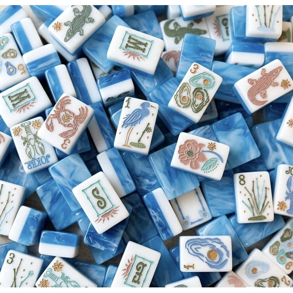 160 PCS American Mahjong Tile Set, 4 Layer 1.2 Inch Mahjong Game Set with , Complete Travel Mahjong Kit for Mahjong Enthusiasts Family Game Night
