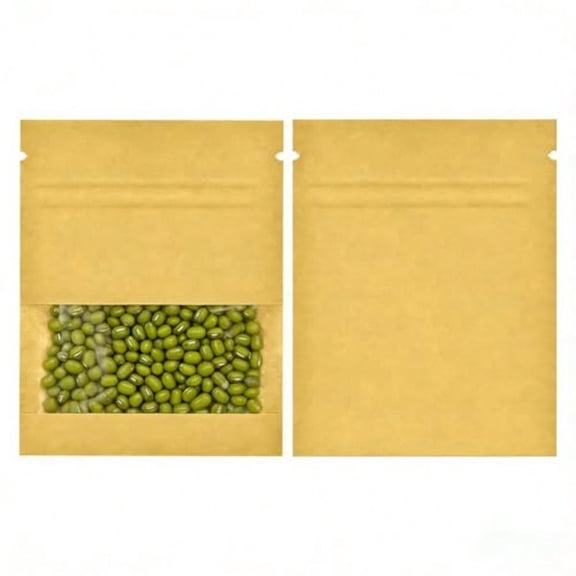 160 Pack 2.83.5 in Resealable Seed Envelopes with Clear Window Small Brown Kraft Paper Envelopes for Seed Saving and Home Garden