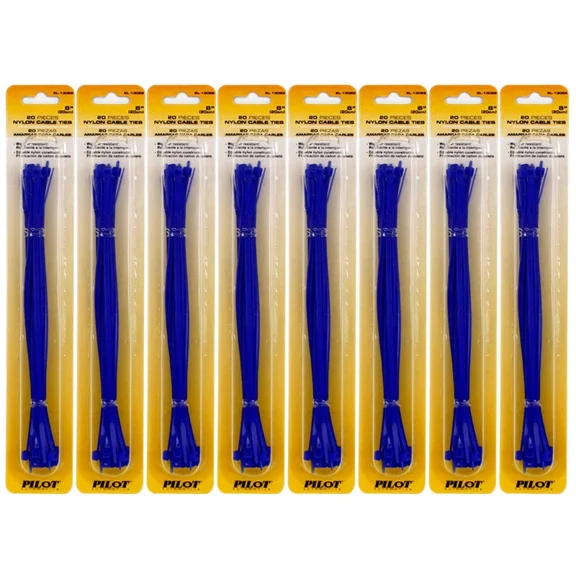 160 Pcs 8" Blue Nylon Plastic Zip Trim Wrap Cable Ties Wire Self Lock