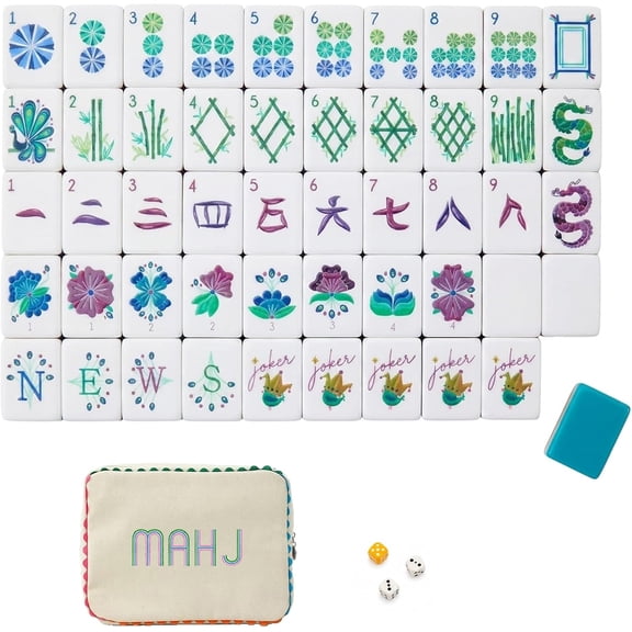 (Open Box) 160 Pcs American Mahjong Tile Set, 1.4" 4 Layer Acrylic Premium Mahjong(Wood Grain)