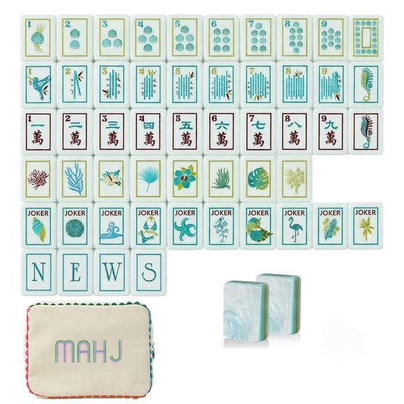 160 Pcs American Mahjong Tile Set, 1.4" 4 Layer Acrylic Premium Mahjong, Clear Engraved American Mahjong Game with for Adults, Portable Home Travel Social Gathering